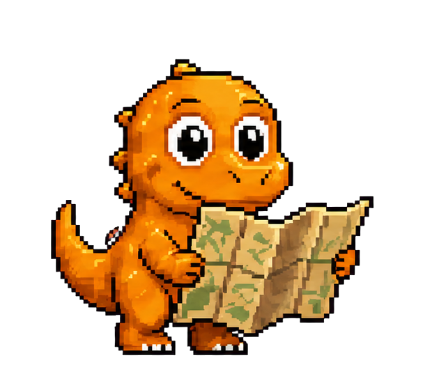 Play for Pay dinosaur reading a newspaper
